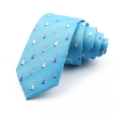 Új vékony 6,5 cm nyakkendő Férfi divatos poliészter nyakkendő piros zöld kormánylapát horgony ing Kiegészítők Irodai Cravat esküvői ajándék