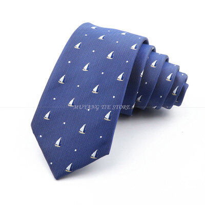 Új vékony 6,5 cm nyakkendő Férfi divatos poliészter nyakkendő piros zöld kormánylapát horgony ing Kiegészítők Irodai Cravat esküvői ajándék