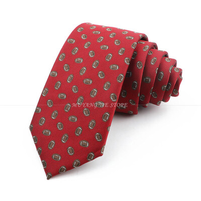 Új vékony 6,5 cm nyakkendő Férfi divatos poliészter nyakkendő piros zöld kormánylapát horgony ing Kiegészítők Irodai Cravat esküvői ajándék