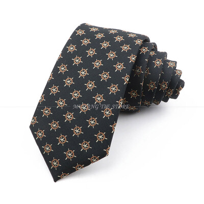 Új vékony 6,5 cm nyakkendő Férfi divatos poliészter nyakkendő piros zöld kormánylapát horgony ing Kiegészítők Irodai Cravat esküvői ajándék