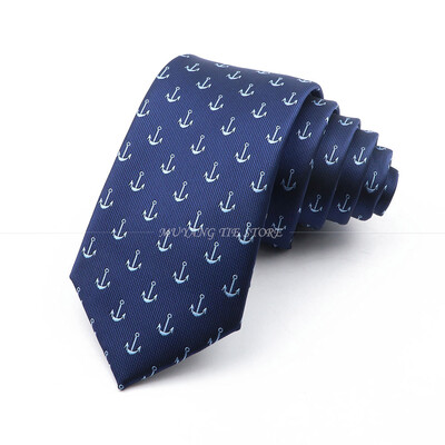 Új vékony 6,5 cm nyakkendő Férfi divatos poliészter nyakkendő piros zöld kormánylapát horgony ing Kiegészítők Irodai Cravat esküvői ajándék