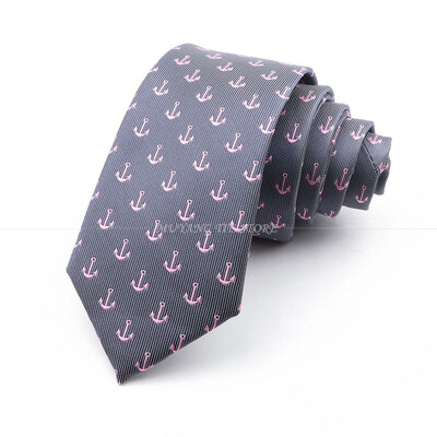 Új vékony 6,5 cm nyakkendő Férfi divatos poliészter nyakkendő piros zöld kormánylapát horgony ing Kiegészítők Irodai Cravat esküvői ajándék