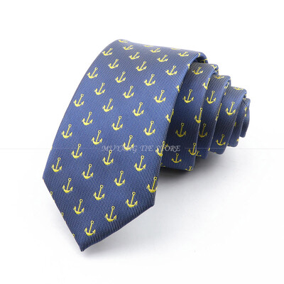 Új vékony 6,5 cm nyakkendő Férfi divatos poliészter nyakkendő piros zöld kormánylapát horgony ing Kiegészítők Irodai Cravat esküvői ajándék