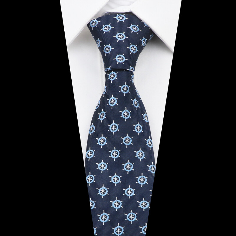 Új vékony 6,5 cm nyakkendő Férfi divatos poliészter nyakkendő piros zöld kormánylapát horgony ing Kiegészítők Irodai Cravat esküvői ajándék