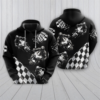 Μοτοσικλέτα Club γραφικά φούτερ Motorbike Racing 3D print Hoodies για ανδρικά ρούχα Casual Χαβάης πουλόβερ ομάδας με κουκούλα