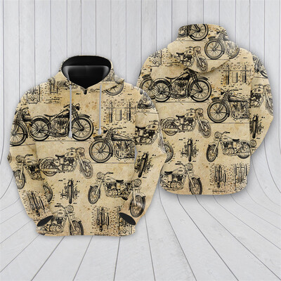 Μοτοσικλέτα Club γραφικά φούτερ Motorbike Racing 3D print Hoodies για ανδρικά ρούχα Casual Χαβάης πουλόβερ ομάδας με κουκούλα