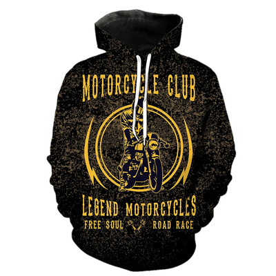 Μοτοσικλέτα Club γραφικά φούτερ Motorbike Racing 3D print Hoodies για ανδρικά ρούχα Casual Χαβάης πουλόβερ ομάδας με κουκούλα