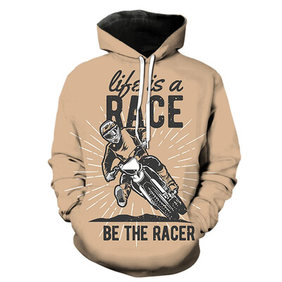 Μοτοσικλέτα Club γραφικά φούτερ Motorbike Racing 3D print Hoodies για ανδρικά ρούχα Casual Χαβάης πουλόβερ ομάδας με κουκούλα
