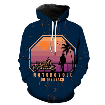 Μοτοσικλέτα Club γραφικά φούτερ Motorbike Racing 3D print Hoodies για ανδρικά ρούχα Casual Χαβάης πουλόβερ ομάδας με κουκούλα