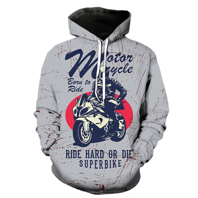 Μοτοσικλέτα Club γραφικά φούτερ Motorbike Racing 3D print Hoodies για ανδρικά ρούχα Casual Χαβάης πουλόβερ ομάδας με κουκούλα