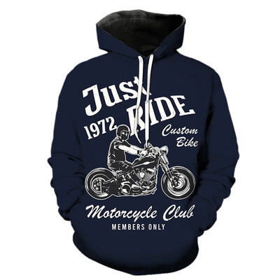 Μοτοσικλέτα Club γραφικά φούτερ Motorbike Racing 3D print Hoodies για ανδρικά ρούχα Casual Χαβάης πουλόβερ ομάδας με κουκούλα