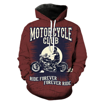 Μοτοσικλέτα Club γραφικά φούτερ Motorbike Racing 3D print Hoodies για ανδρικά ρούχα Casual Χαβάης πουλόβερ ομάδας με κουκούλα