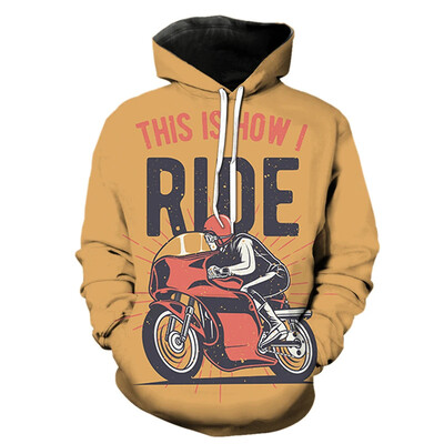 Μοτοσικλέτα Club γραφικά φούτερ Motorbike Racing 3D print Hoodies για ανδρικά ρούχα Casual Χαβάης πουλόβερ ομάδας με κουκούλα