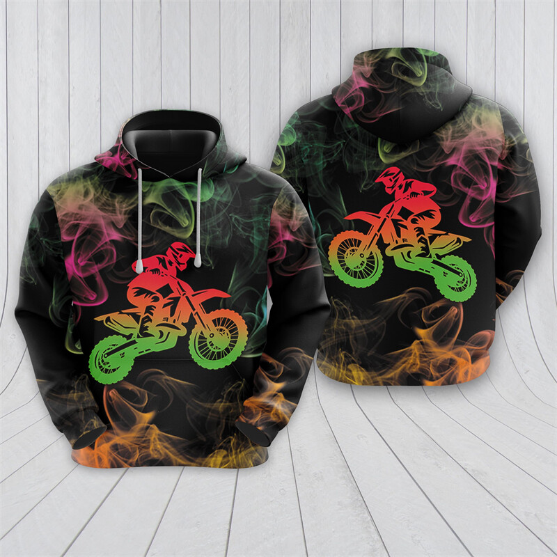 Μοτοσικλέτα Club γραφικά φούτερ Motorbike Racing 3D print Hoodies για ανδρικά ρούχα Casual Χαβάης πουλόβερ ομάδας με κουκούλα