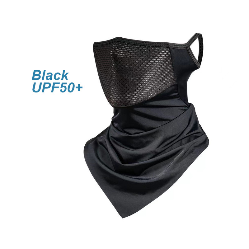 Ausų kabanti kaukė ledo šilko jojimo trikampė galvos skara dviračių įranga veido dengianti kaukė kvėpuojanti lauko sportui nailoninė šauni kaukė