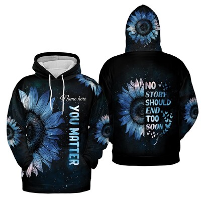 Cool Style Suicide Awareness Loose Hoodie 3D Digital Printing Ανδρικό πουλόβερ Ανδρική και γυναικεία μόδα Hip hop μακριά μανίκια