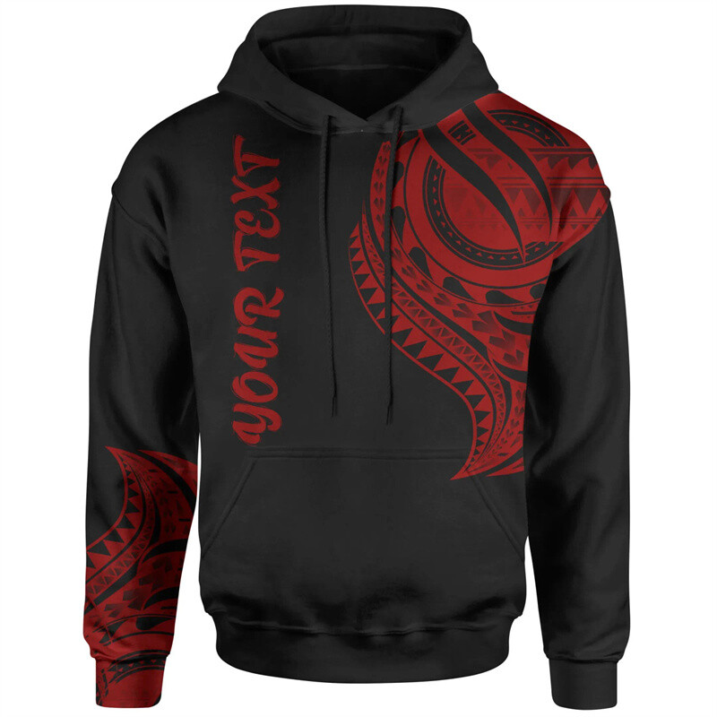 Samoa Americană Tatau Red Graphic Hoodie Polynesian Over Hoodie Y2k Flag Nou în Hanorace și hanorace Hanorace pentru bărbați Pulover