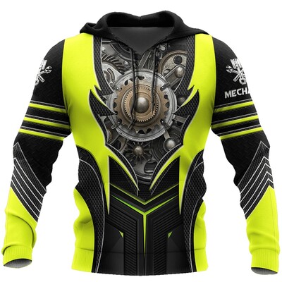 Hanorac cu glugă pentru mecanic cu imprimare 3D Hanorac supradimensionat pentru bărbați Îmbrăcăminte Pulover casual Hanorac Trening Topuri Îmbrăcăminte de stradă pentru bărbați