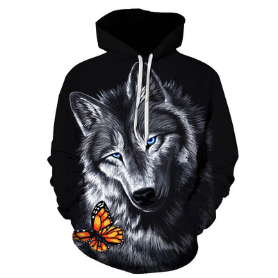 Νέα Wolf Hoodie Funny Animal 3D Print Ανδρικά Γυναικεία Casual Hoodies Hip Hop Oversized πουλόβερ με κουκούλα Φούτερ Παιδικά Μπλουζάκια Ρούχα