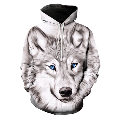 Νέα Wolf Hoodie Funny Animal 3D Print Ανδρικά Γυναικεία Casual Hoodies Hip Hop Oversized πουλόβερ με κουκούλα Φούτερ Παιδικά Μπλουζάκια Ρούχα