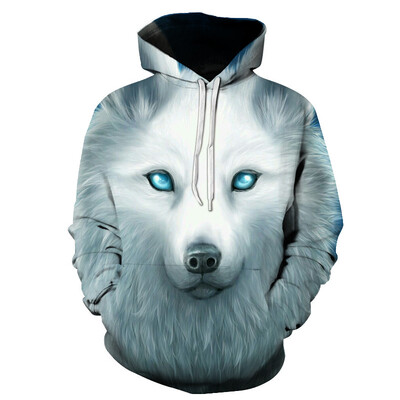 Νέα Wolf Hoodie Funny Animal 3D Print Ανδρικά Γυναικεία Casual Hoodies Hip Hop Oversized πουλόβερ με κουκούλα Φούτερ Παιδικά Μπλουζάκια Ρούχα
