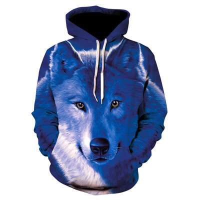 Νέα Wolf Hoodie Funny Animal 3D Print Ανδρικά Γυναικεία Casual Hoodies Hip Hop Oversized πουλόβερ με κουκούλα Φούτερ Παιδικά Μπλουζάκια Ρούχα