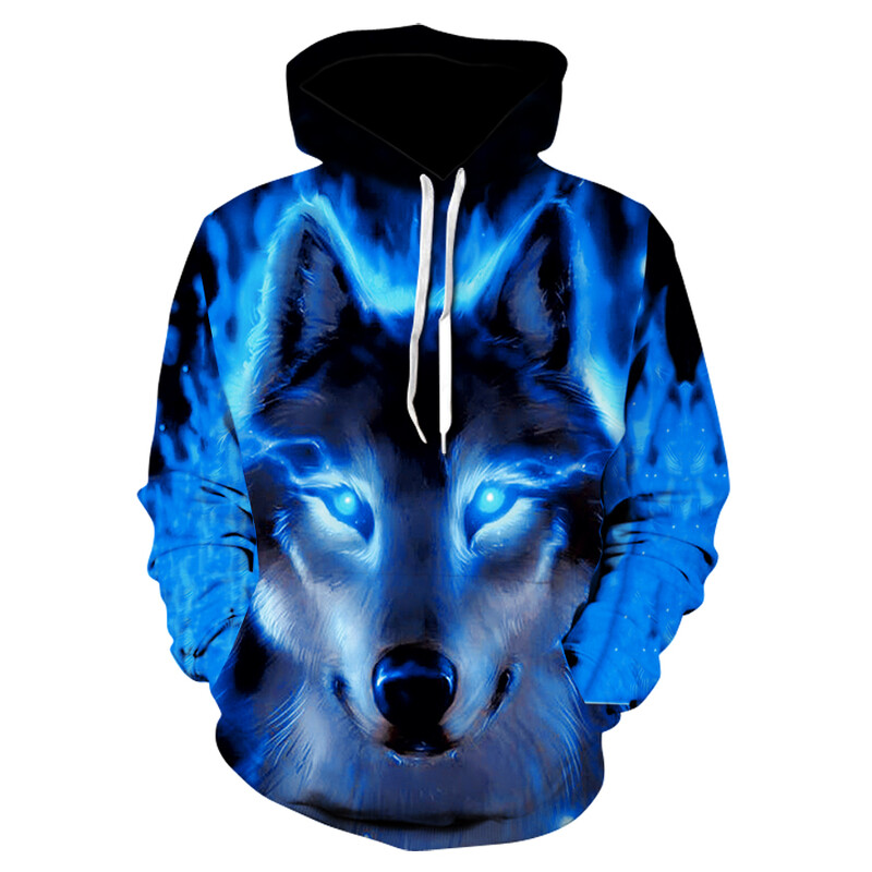 Νέα Wolf Hoodie Funny Animal 3D Print Ανδρικά Γυναικεία Casual Hoodies Hip Hop Oversized πουλόβερ με κουκούλα Φούτερ Παιδικά Μπλουζάκια Ρούχα