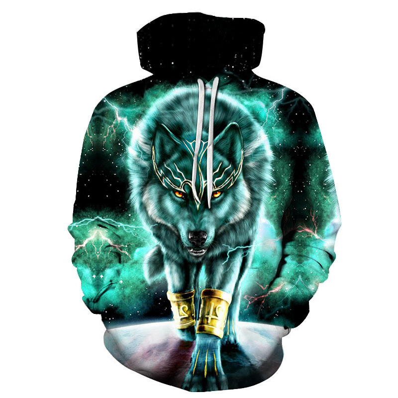 Νέα Wolf Hoodie Funny Animal 3D Print Ανδρικά Γυναικεία Casual Hoodies Hip Hop Oversized πουλόβερ με κουκούλα Φούτερ Παιδικά Μπλουζάκια Ρούχα