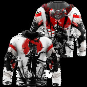 Férfi japán nindzsa szamuráj 3D-s mintás kapucnis pulóver Harajuku utcai kabát, divatos, nagyméretű, bő kapucnis pulóver