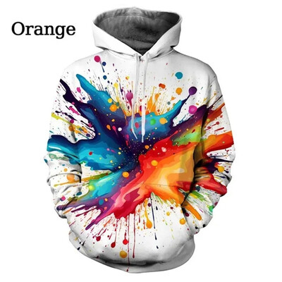 Colorful Fashion Splash Ink Drop Έγχρωμες κουκούλες τρισδιάστατης εκτύπωσης Μοντέρνες κουκούλες σε στυλ Starry Sky Harajuku Κορυφαία γραφικά κουκούλα για ζευγάρια