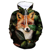 Ανδρικά 3d printed Fox Animal Hoodie Μόδα Άνοιξη Φθινοπωρινά μακρυμάνικα πουλόβερ Casual παιδικά φούτερ Street Cool Hoodies