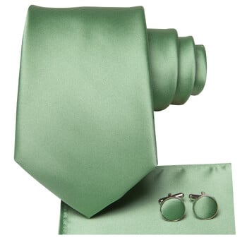 Hi-Tie Sage Green Pink Blue Твърда копринена сватбена вратовръзка за мъже Ръчно копче за ръкавели Мъжки комплект вратовръзки Моден дизайнерски бизнес парти