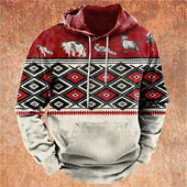 Vintage Tiki pulóver mikiny pre mužov jesenné retro pánske mikiny s kapucňou módne nadrozmerné mikiny s dlhým rukávom ležérne pánske oblečenie topy