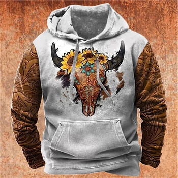 Винтидж пуловер Tiki Hoodies за мъже Есенни ретро мъжки суичъри с качулка Моден извънгабаритен суичър с дълъг ръкав Ежедневно мъжко облекло Топове