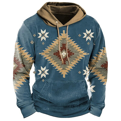 Vintage Tiki pulóver mikiny pre mužov jesenné retro pánske mikiny s kapucňou módne nadrozmerné mikiny s dlhým rukávom ležérne pánske oblečenie topy