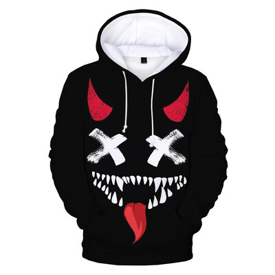 Fashion Devil Smiley Face 3D Print Hoodie Hanorace oversize Bărbați Femei Casual mânecă lungă Streetwear Pulover Haine unisex