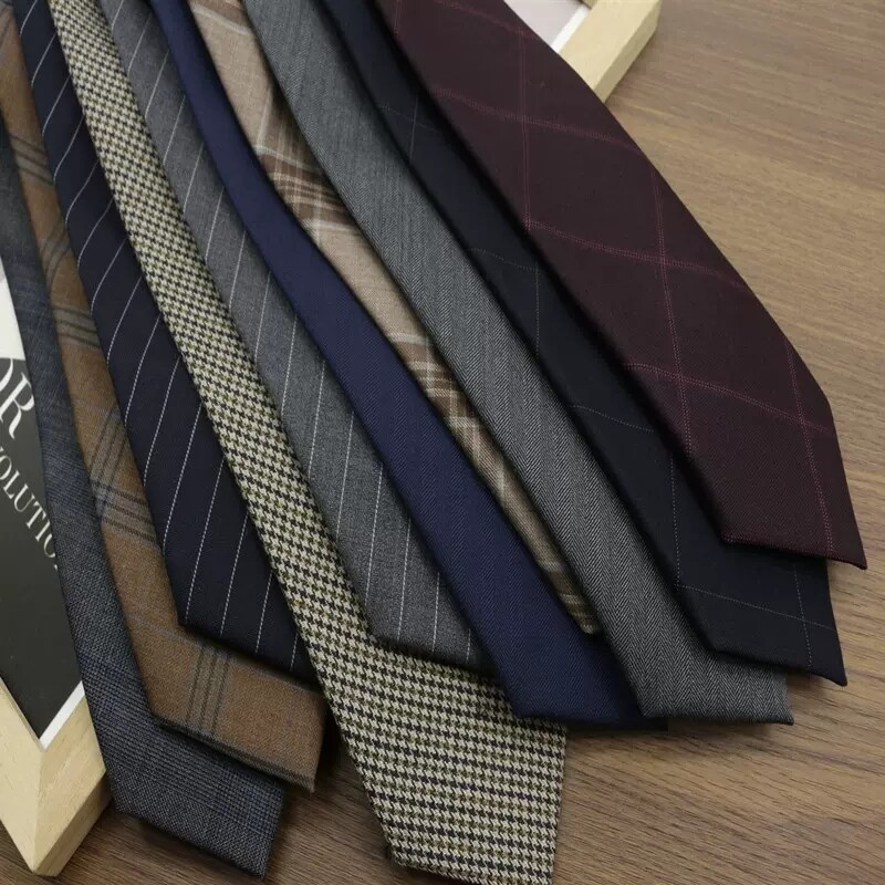 2 buc/set cravate din lână pentru bărbați broșe din bronz Set cravată în carouri maro, elegantă, moale, gri, pentru banchet, accesorii pentru costume smoking