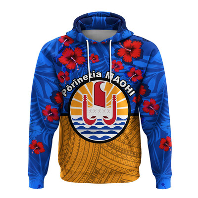 Jauns Franču Polinēzijas kapuci vīriešiem Papeete Seal Of French Tribal Turtle Patterns Džemperi ar kapuci Oversize sieviešu pulovers Tops