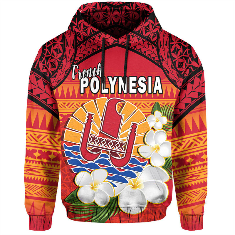 Jauns Franču Polinēzijas kapuci vīriešiem Papeete Seal Of French Tribal Turtle Patterns Džemperi ar kapuci Oversize sieviešu pulovers Tops
