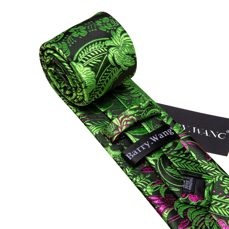 Barry.Wang žakarda ziedu zīda vīriešu kaklasaite kabatlakats aproču pogu komplekts zils zaļš rozā sarkans zelta kaklasaite vīriešu kāzu biznesam