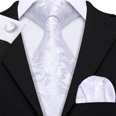 Stiilne roheline lilleline siidist Meeste lips Hanky mansetinööpide komplekt Jacquard lillega kaelaside meeste pulmadeks äripeoüritusteks Barry.Wang
