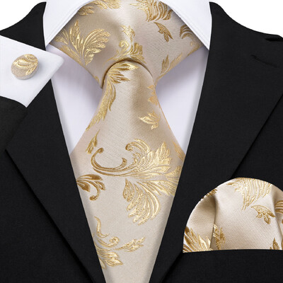 Stiilne roheline lilleline siidist Meeste lips Hanky mansetinööpide komplekt Jacquard lillega kaelaside meeste pulmadeks äripeoüritusteks Barry.Wang