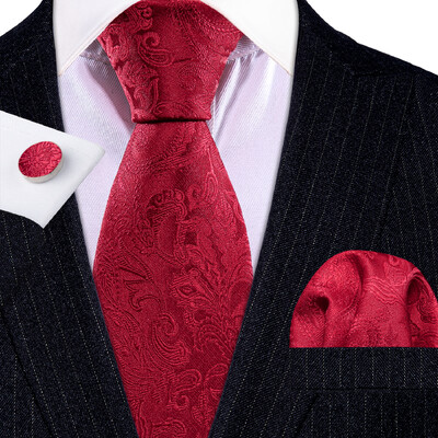 Stiilne roheline lilleline siidist Meeste lips Hanky mansetinööpide komplekt Jacquard lillega kaelaside meeste pulmadeks äripeoüritusteks Barry.Wang