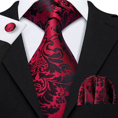 Stiilne roheline lilleline siidist Meeste lips Hanky mansetinööpide komplekt Jacquard lillega kaelaside meeste pulmadeks äripeoüritusteks Barry.Wang
