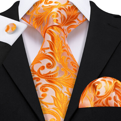 Stiilne roheline lilleline siidist Meeste lips Hanky mansetinööpide komplekt Jacquard lillega kaelaside meeste pulmadeks äripeoüritusteks Barry.Wang