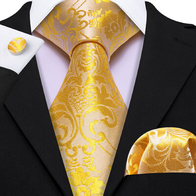 Stiilne roheline lilleline siidist Meeste lips Hanky mansetinööpide komplekt Jacquard lillega kaelaside meeste pulmadeks äripeoüritusteks Barry.Wang