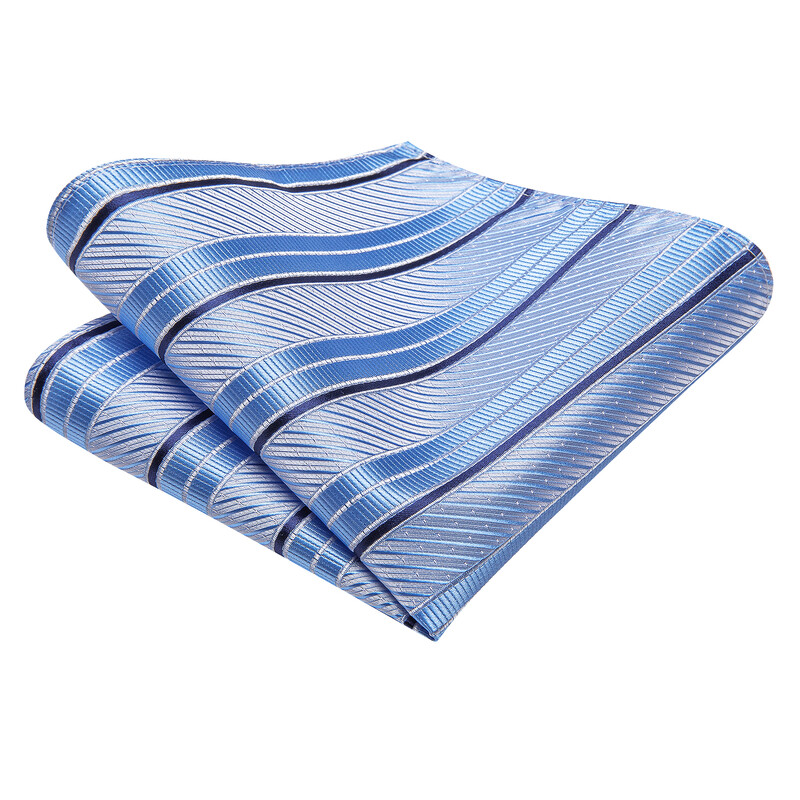 Hi-Tie în dungi Albastru deschis Galben Roz Bărbați Cravată elegantă Butoni cu papuci pentru smoking Cravată clasică de lux din mătase pentru bărbați