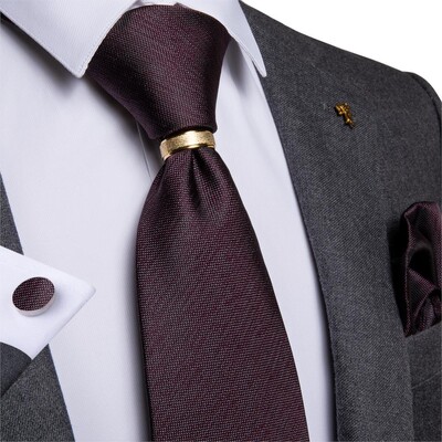 Cravată bărbați auriu, albastru, roșu, verde, cravată de nuntă din mătase de calitate solidă, pentru bărbați, inel de cravată, butoni, set de cravate cadou de afaceri DiBanGu Design