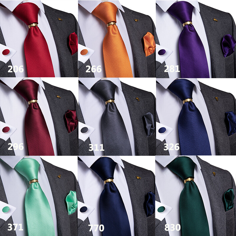 Cravată bărbați auriu, albastru, roșu, verde, cravată de nuntă din mătase de calitate solidă, pentru bărbați, inel de cravată, butoni, set de cravate cadou de afaceri DiBanGu Design