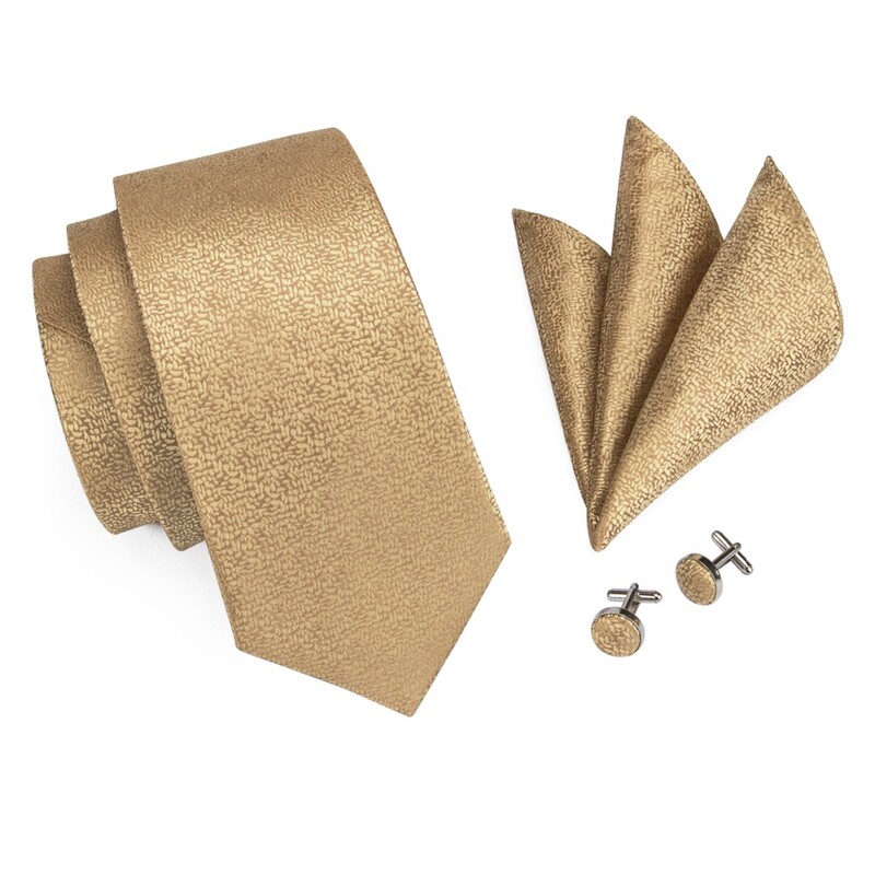 Cravată bărbați auriu, albastru, roșu, verde, cravată de nuntă din mătase de calitate solidă, pentru bărbați, inel de cravată, butoni, set de cravate cadou de afaceri DiBanGu Design